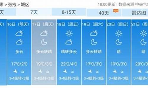 张掖天气15天预报查询_张掖天气15天预